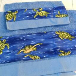 Gift Set Towel - Turtle Bath Towel Decor Bathroom Hand Tissue Box Cover - thumbnail 3