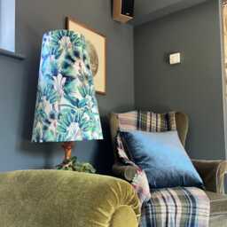 Palm Leaves Velvet Cone Lampshade, Extra Tall Lampshade - thumbnail 2