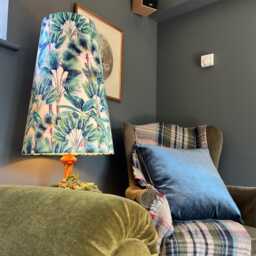 Palm Leaves Velvet Cone Lampshade, Extra Tall Lampshade - thumbnail 1