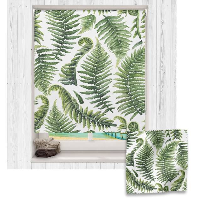 Fern Roller Blind, Children's Made To Measure, Dinosaur Botanical Blind - image 1