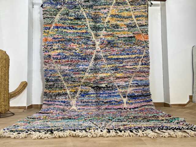 Moroccan Rug 5.2x8.6 Ft, White Beni Ourain Rug, Solid Berber Design, Handwoven Soft Chic Natural Wool Artisan Made Living Room Rug - image 1