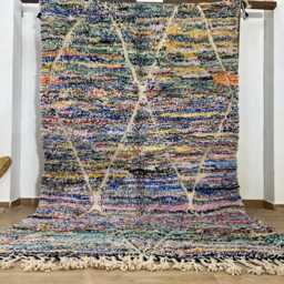 Moroccan Rug 5.2x8.6 Ft, White Beni Ourain Rug, Solid Berber Design, Handwoven Soft Chic Natural Wool Artisan Made Living Room Rug - thumbnail 3