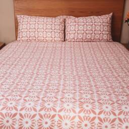 100%cotton Duvet Cover, Housewarming Gift, Kingsize Quilt Cover, Farmhouse Queen Bedding, Geometric Print Shabby Chic Indian Bedding, Lightweight - thumbnail 3