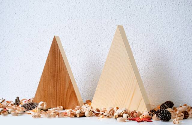 Wood Christmas Tree, Set Of 2 Rustic Decor Wooden Farmhouse Mini Tree - image 1