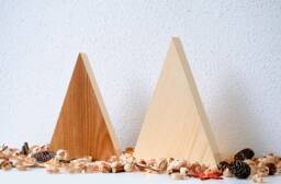 Wood Christmas Tree, Set Of 2 Rustic Decor Wooden Farmhouse Mini Tree