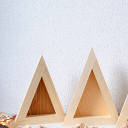 Wood Christmas Tree, Set Of 2 Rustic Decor Wooden Farmhouse Mini Tree - thumbnail 4