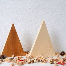 Wood Christmas Tree, Set Of 2 Rustic Decor Wooden Farmhouse Mini Tree - thumbnail 3