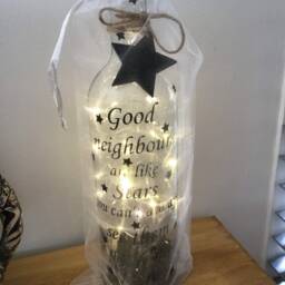 Personalised Good Neighbours Quote Light Up Bottle, Bottle Lamp With Gift Messaging Service & Bag - thumbnail 3