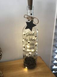Personalised Good Neighbours Quote Light Up Bottle, Bottle Lamp With Gift Messaging Service & Bag - thumbnail 1