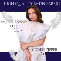 Satin Pillowcase Silver With Gift Box - Vegan Friendly Queen Size Zipper Closure - thumbnail 3