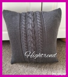 Hand Knit Cable Cushion Cover