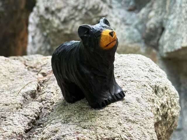 Custom Wooden Black Bear For Desktop Decor Ornaments, Adorable Figurine Statue Gifts, Handcrafted Animal Figurines - image 1