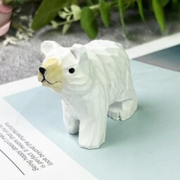 Custom Wooden Black Bear For Desktop Decor Ornaments, Adorable Figurine Statue Gifts, Handcrafted Animal Figurines - thumbnail 4