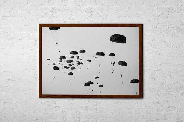 Army Airborne Poster - Military Paratroopers Art, Patriotic Decor - image 1