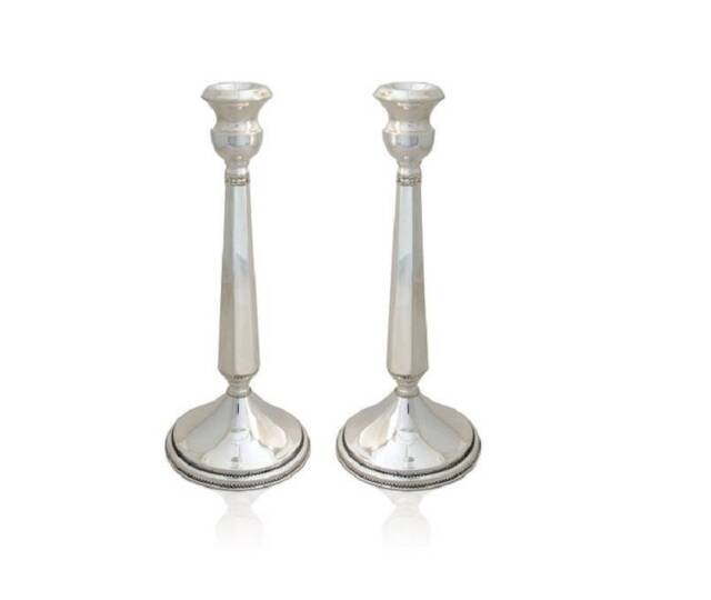 Extra Large Sterling Silver Candlesticks - Classic Filigree Judaica - image 1