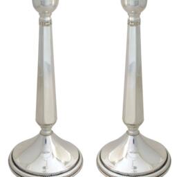 Extra Large Sterling Silver Candlesticks - Classic Filigree Judaica - thumbnail 3