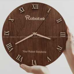 Engraved Wooden Wall Clock Personalized Corporate Gift, Office Decor
