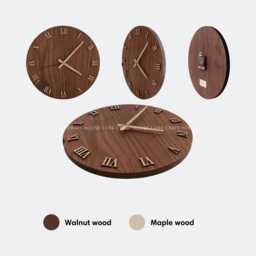 Engraved Wooden Wall Clock Personalized Corporate Gift, Office Decor - thumbnail 2