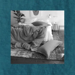 Egyptian Blue Linen Duvet Cover - 100% Flax Fabric Modern Bedding Made To Order in The Usa - thumbnail 1