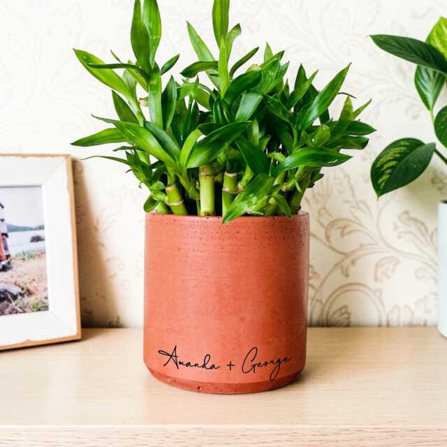 Custom Name Terracotta Planter, Personalized Text Plant Pot Home Decor - image 1