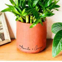 Custom Name Terracotta Planter, Personalized Text Plant Pot Home Decor - thumbnail 2