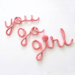 You Go Girl Kids Room Decor, Motivational Tricotin Words, Nursery Wall Decoration, Baby Shower Gift - thumbnail 2