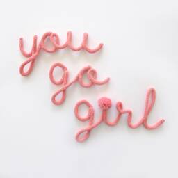 You Go Girl Kids Room Decor, Motivational Tricotin Words, Nursery Wall Decoration, Baby Shower Gift - thumbnail 1