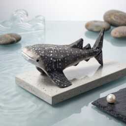 Hand Carved Wooden Whale Shark Figurine, Rustic Ocean Decor, Gentle Giant Marine Life Art, Unique Scuba Diver Gift, Nautical Nursery Decor - thumbnail 4