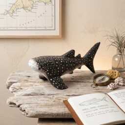 Hand Carved Wooden Whale Shark Figurine, Rustic Ocean Decor, Gentle Giant Marine Life Art, Unique Scuba Diver Gift, Nautical Nursery Decor