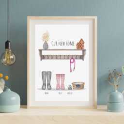 Custom New Home Welly Boot Print - Personalised Gift Mother's Day Gift - thumbnail 2