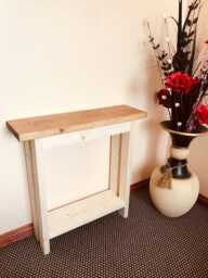 Handmade Pine Console Table Narrow Hallway Side Table