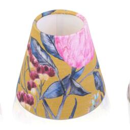 Handmade Voyage Floral Candle Shade -- Small Lamp Shade, Colourful Home Decor Gift, Light Shade, Made in Uk, Gold, Cream, Pink, Orange - thumbnail 2