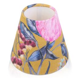 Handmade Voyage Floral Candle Shade -- Small Lamp Shade, Colourful Home Decor Gift, Light Shade, Made in Uk, Gold, Cream, Pink, Orange - thumbnail 3