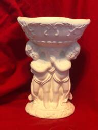 Handmade Ceramic Cherub Sculpture Diy Soap Dish, Ready-To-Paint