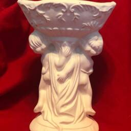Handmade Ceramic Cherub Sculpture Diy Soap Dish, Ready-To-Paint - thumbnail 2