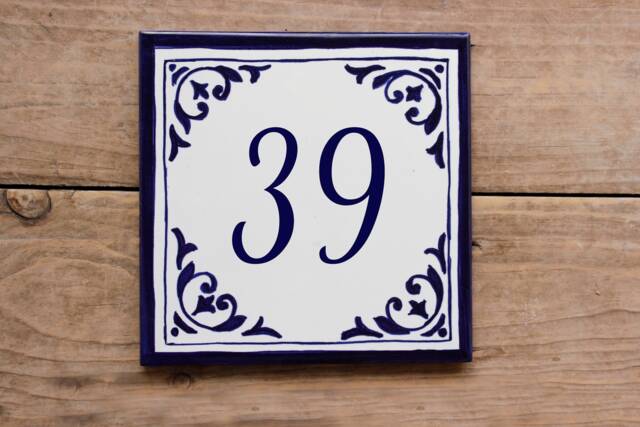 Custom House Sign, House Numbers Plaque, Ceramic Address Tile, Outdoor Number, Personalized Sign - image 1