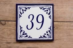 Custom House Sign, House Numbers Plaque, Ceramic Address Tile, Outdoor Number, Personalized Sign - thumbnail 1