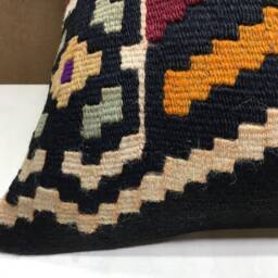 Vintage Kilim Pillow Cover, 20x20, Bohemian Turkish Handwoven Throw - thumbnail 3