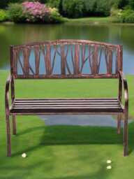 Bronze Lydford Garden Bench, Outdoor Seating - 127cm - thumbnail 1