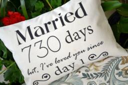 Personalized Pillow, Cotton Anniversary, Gift For Her, From Groom, 2nd Best Romantic Gift, Second Year, 5 Year Anniversary - thumbnail 1
