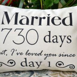 Personalized Pillow, Cotton Anniversary, Gift For Her, From Groom, 2nd Best Romantic Gift, Second Year, 5 Year Anniversary - thumbnail 2