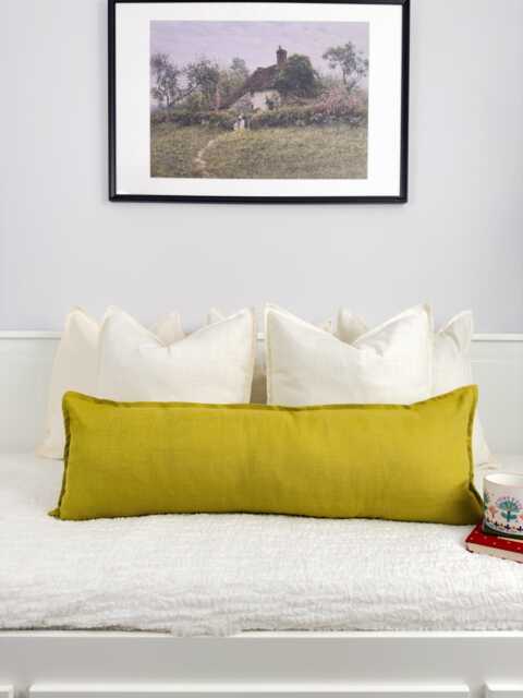 Long Linen Mustard Lumbar Cushion Cover Pillow - All Sizes - image 1