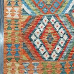 Classic Runner Rug, Handmade Artisan Afghan Turkish Scandinavian Navajo Bohemian Wool Flatweave Multicolour Kilim Rug 199x71 cm - thumbnail 4