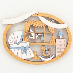 Personalized Baby's Room First Christmas Miniature Ornament - Wood, Laser Cut, Hand Painted - thumbnail 2