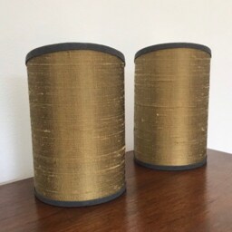 James Hare Orissa Silk Gilt - Handmade, Candle Clip Half Shield Lampshade For Wall Lights - thumbnail 2