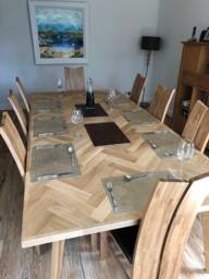 Herringbone Solid Oak Parquet Dining Table