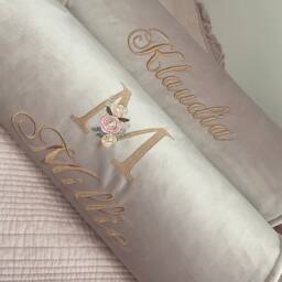 "Personalised Custom Name Cushion Embroidered Bolster 16""x6" - thumbnail 4
