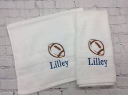 Football Personalized Hand Towel Sports Bathroom Decor Monogrammed Team - thumbnail 1