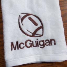 Football Personalized Hand Towel Sports Bathroom Decor Monogrammed Team - thumbnail 2