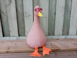 Cool Canard Doorstop/Bookend. Terracotta Peach- Diy Funny Doorstops Duck Decor House Warming - Unique Gift Fun Home Accent - thumbnail 1